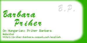 barbara priher business card